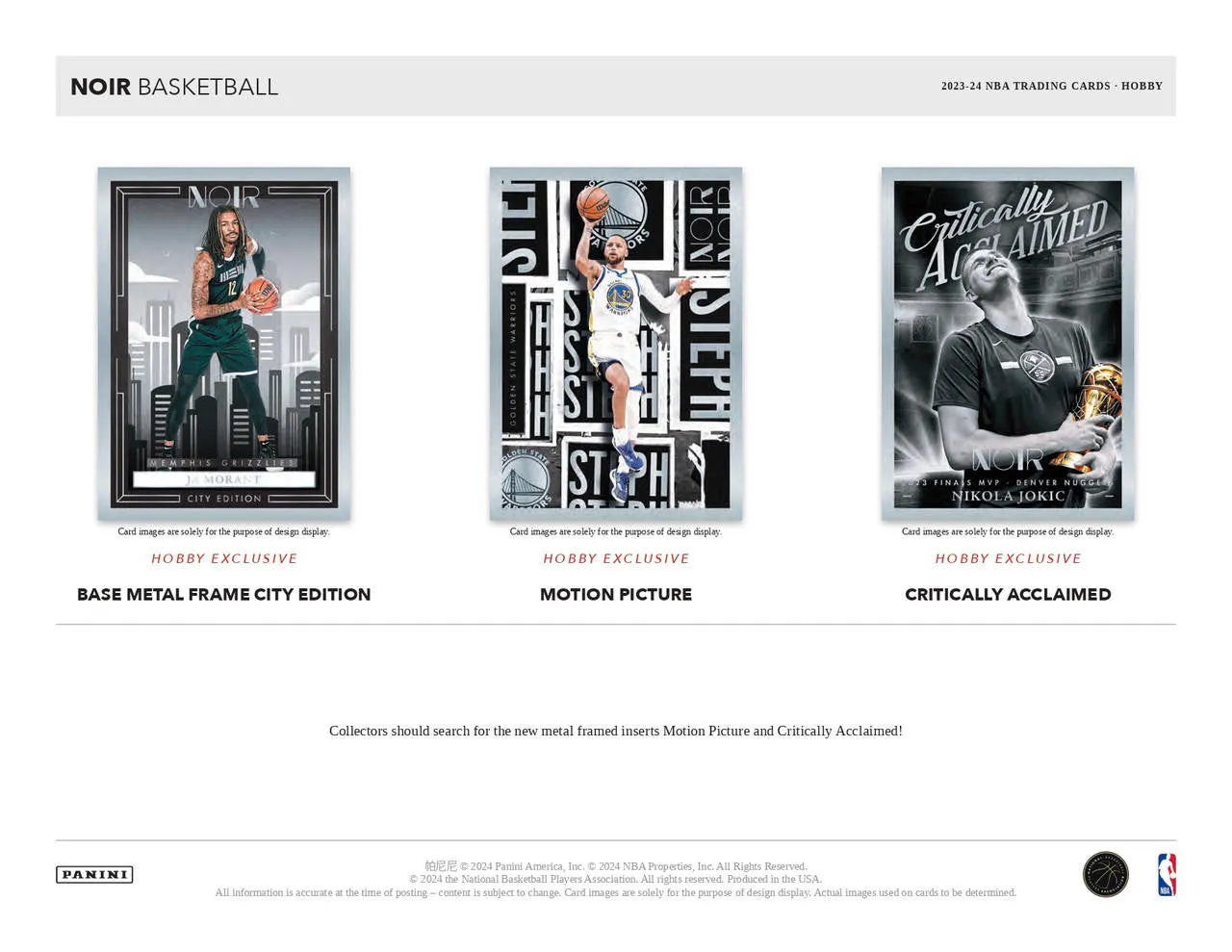 2023/24 Panini Noir Basketball Hobby Box