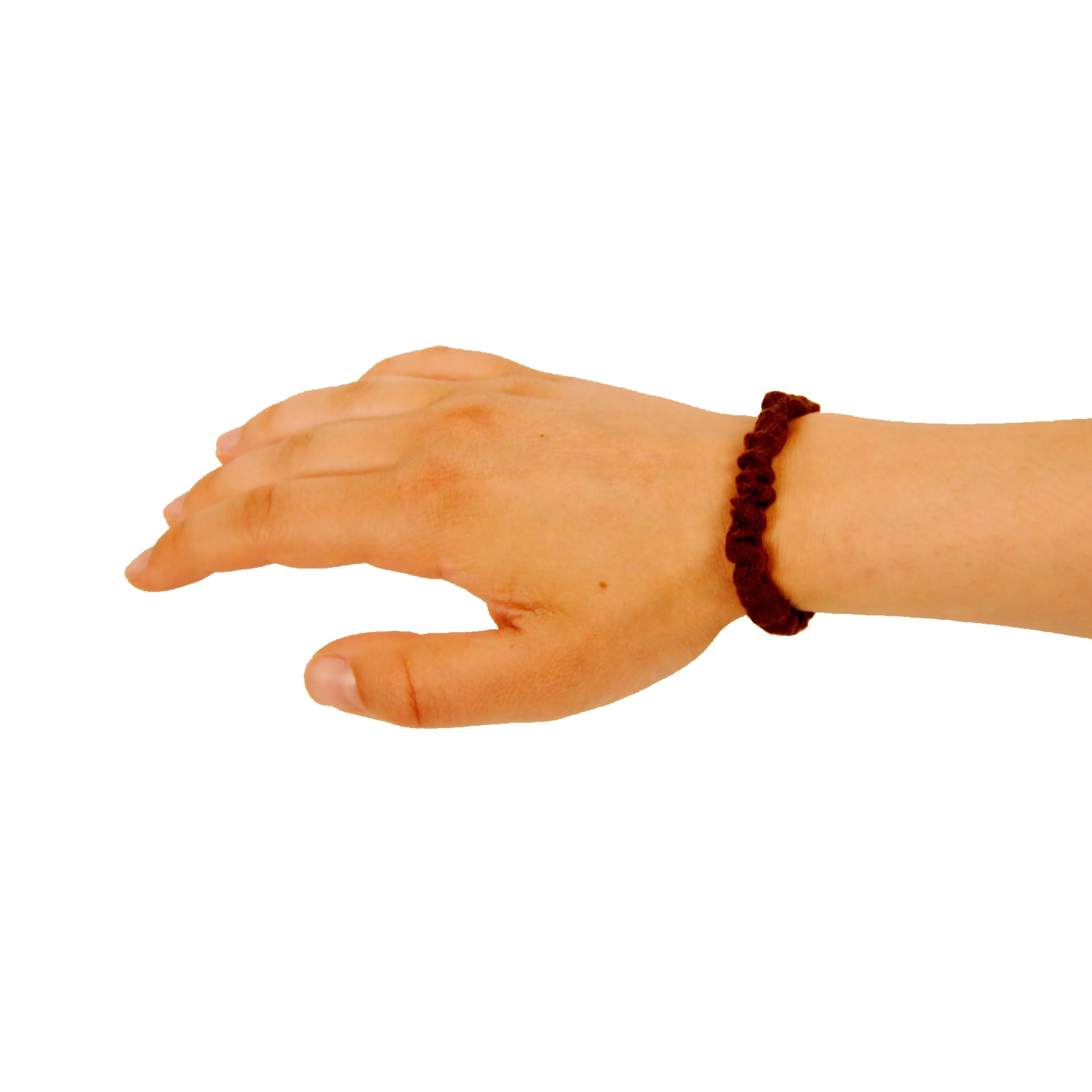 Amelia Beauty, Brown Ribbed Scrunchies, 2.25in Diameter, Gentle on Hair, Strong Hold, No Snag, No Dents or Creases. 10 Pack
