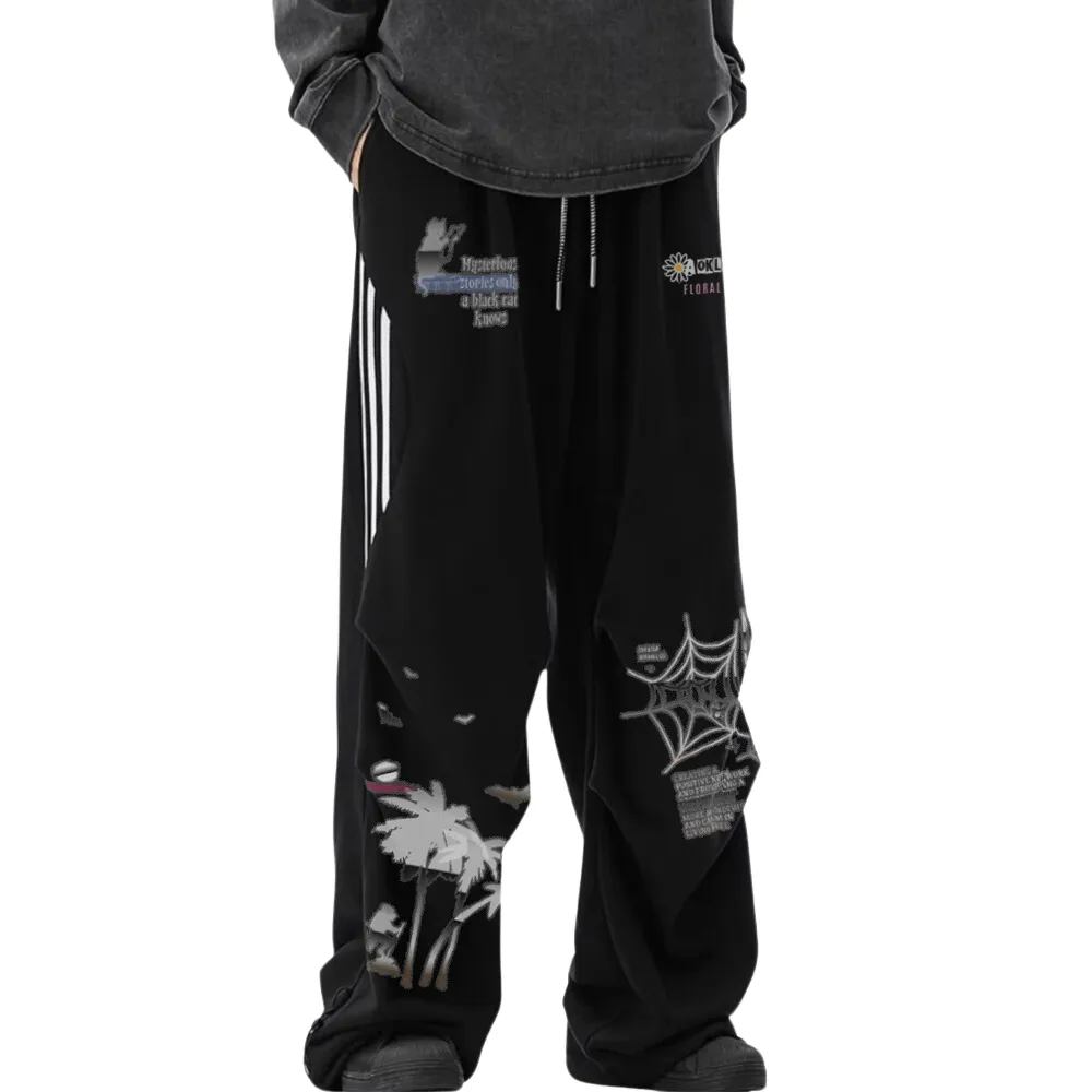 Coconut Tree Print Panel Sweatpants