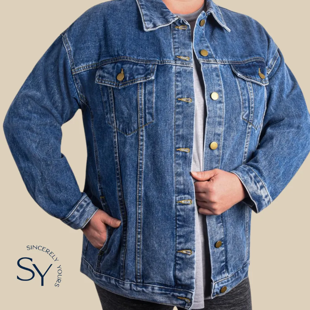 Custom Player's Number Basketball Mom Denim Jacket w/Stars