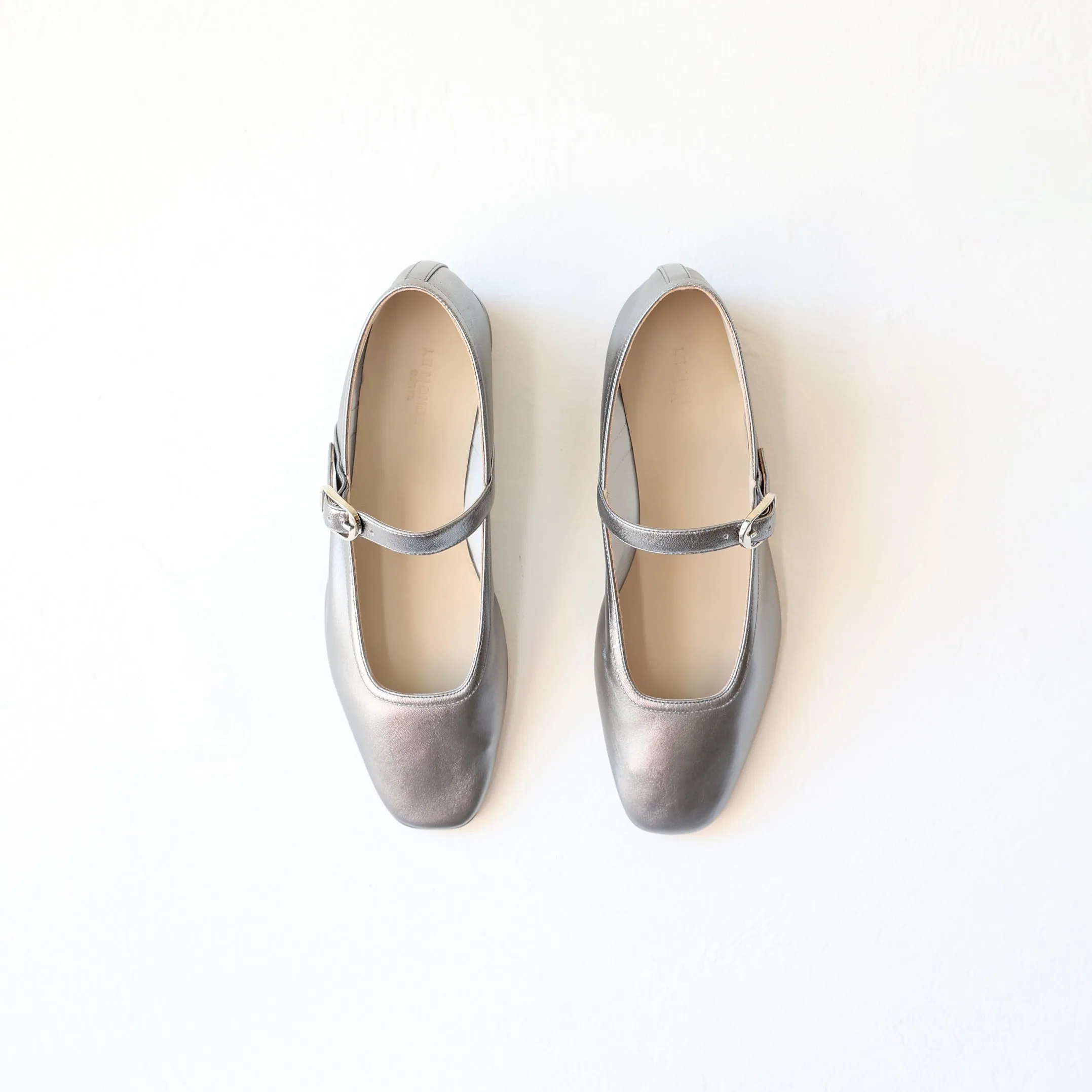 Le Monde Beryl Leather Mary Janes - Silver