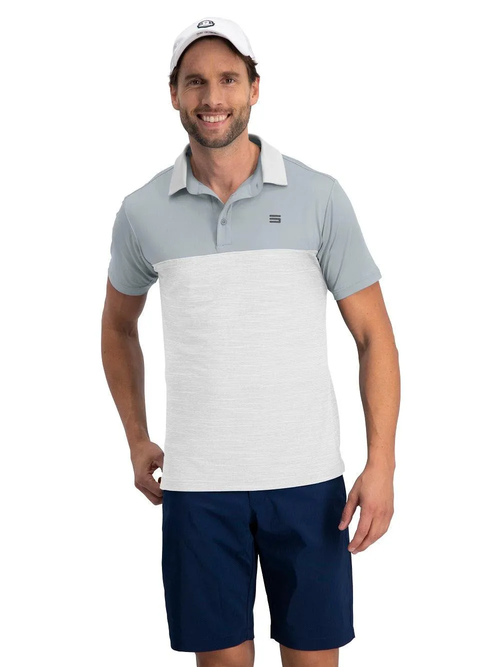 Men's Heathered Two-Tone Golf Polo