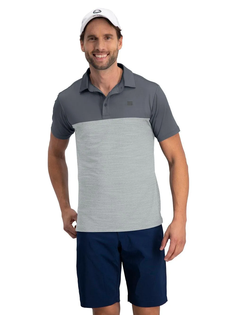 Men's Heathered Two-Tone Golf Polo