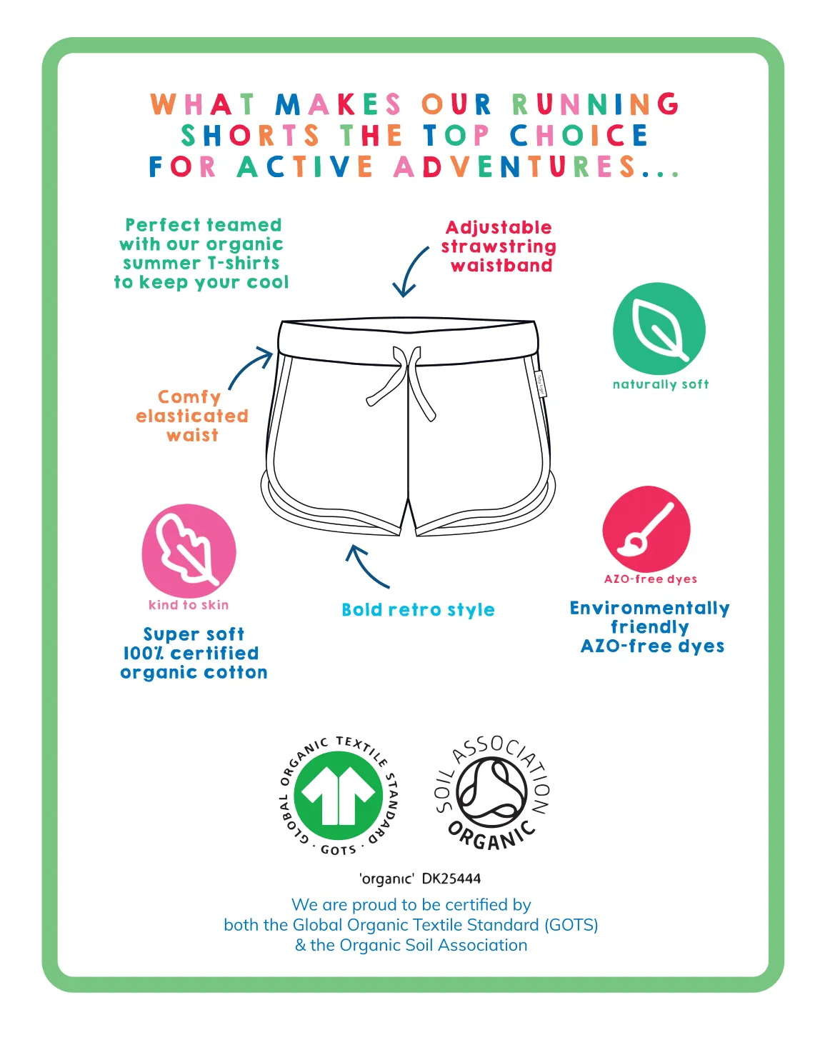 Organic Boat Print Running Shorts