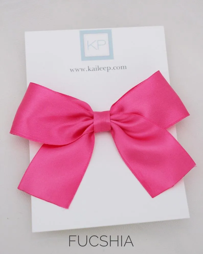 Satin Bow Hair Clips for Girls