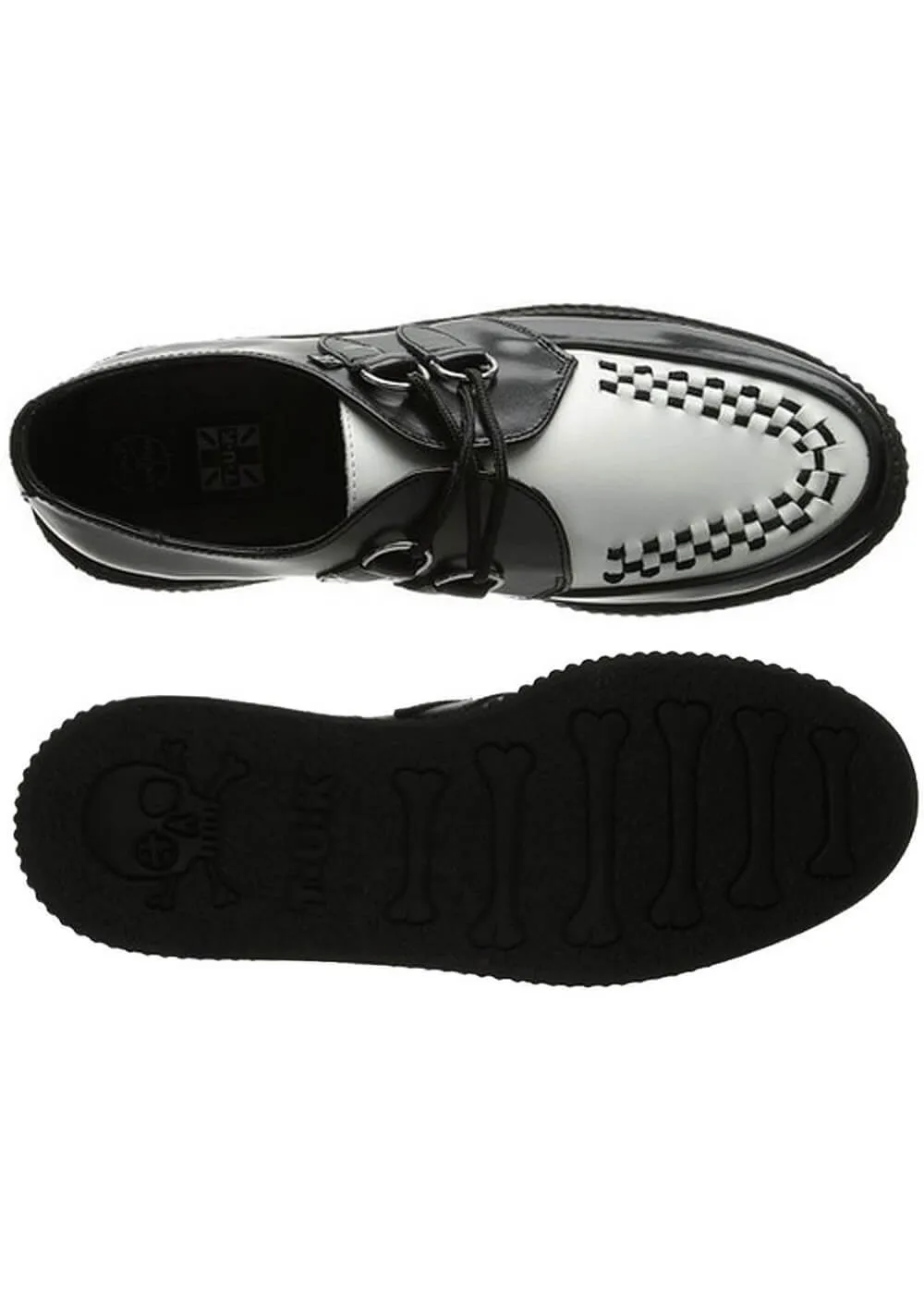 T.U.K Viva Hi Sole Leather Creepers Black White