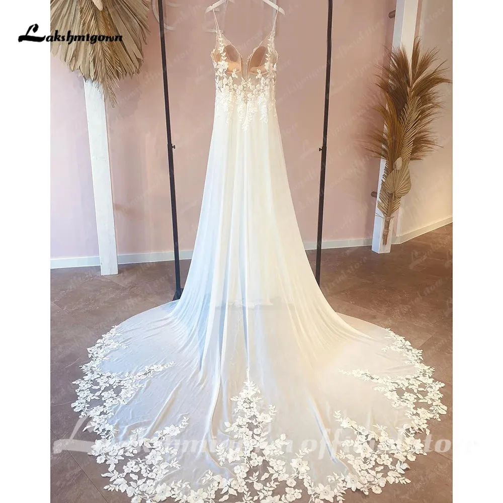 Wedding Dress Straps Robe Mariee Vintage Lace Appliques Boheme